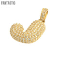 14K Gold CZ Initial Letter J Pendant