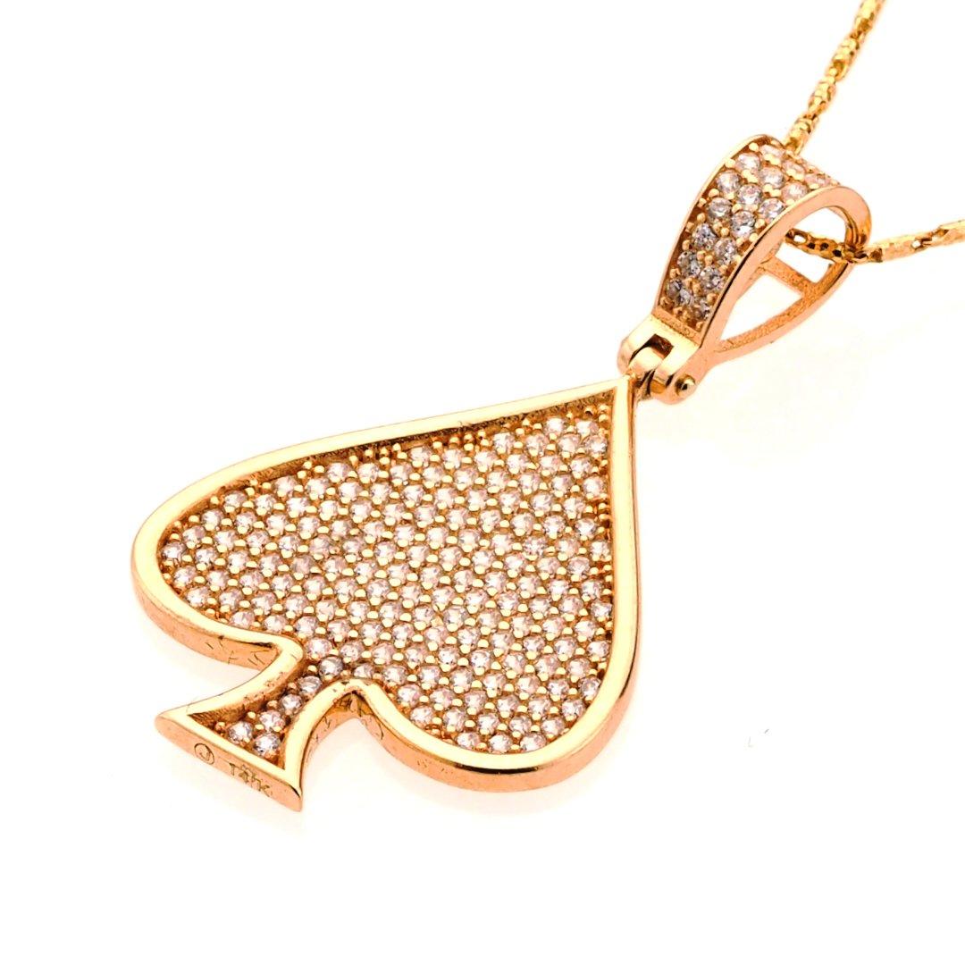 Pendant | Spade As Symbol Pendant CZ 14K GOLD