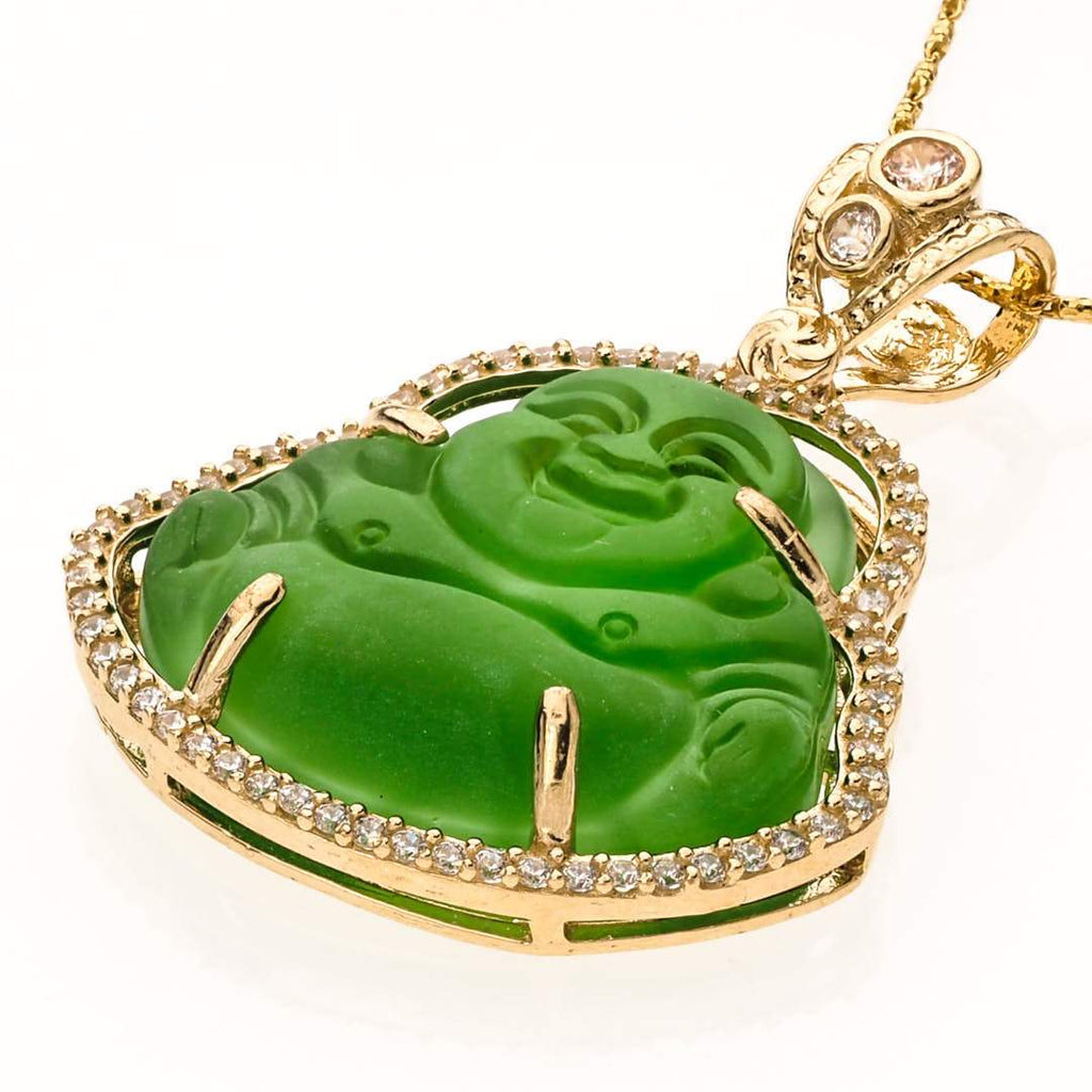 Buddha Pendant 14K Gold CZ