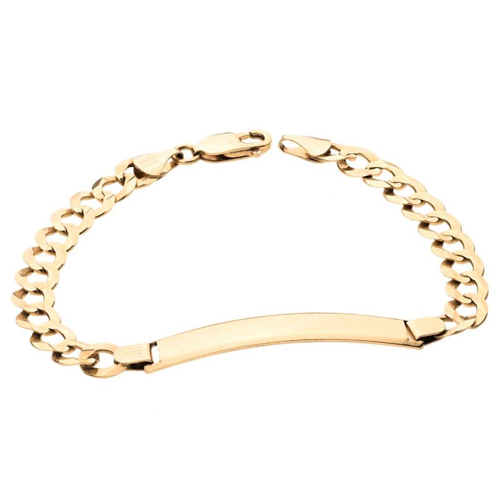 Cuban Link Bracelet with Frame in 14K Gold