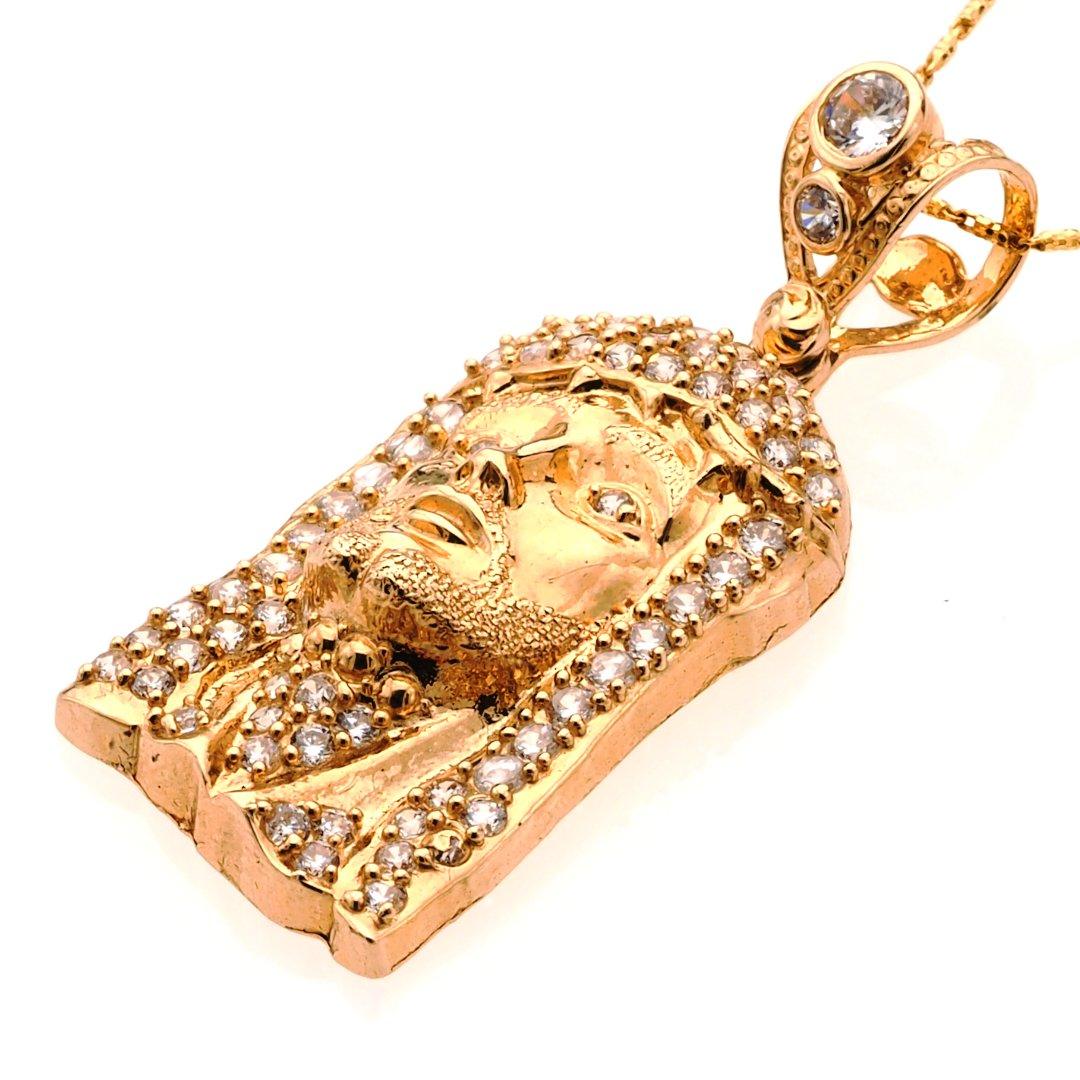 Jesus Face Pendant Adorned