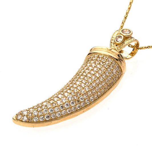 Pendant | Wolf Fang CZ 14K Gold