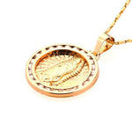 Guadalupe Virgin CZ Pendant in 14K Yellow Gold - A Symbol of Devotion