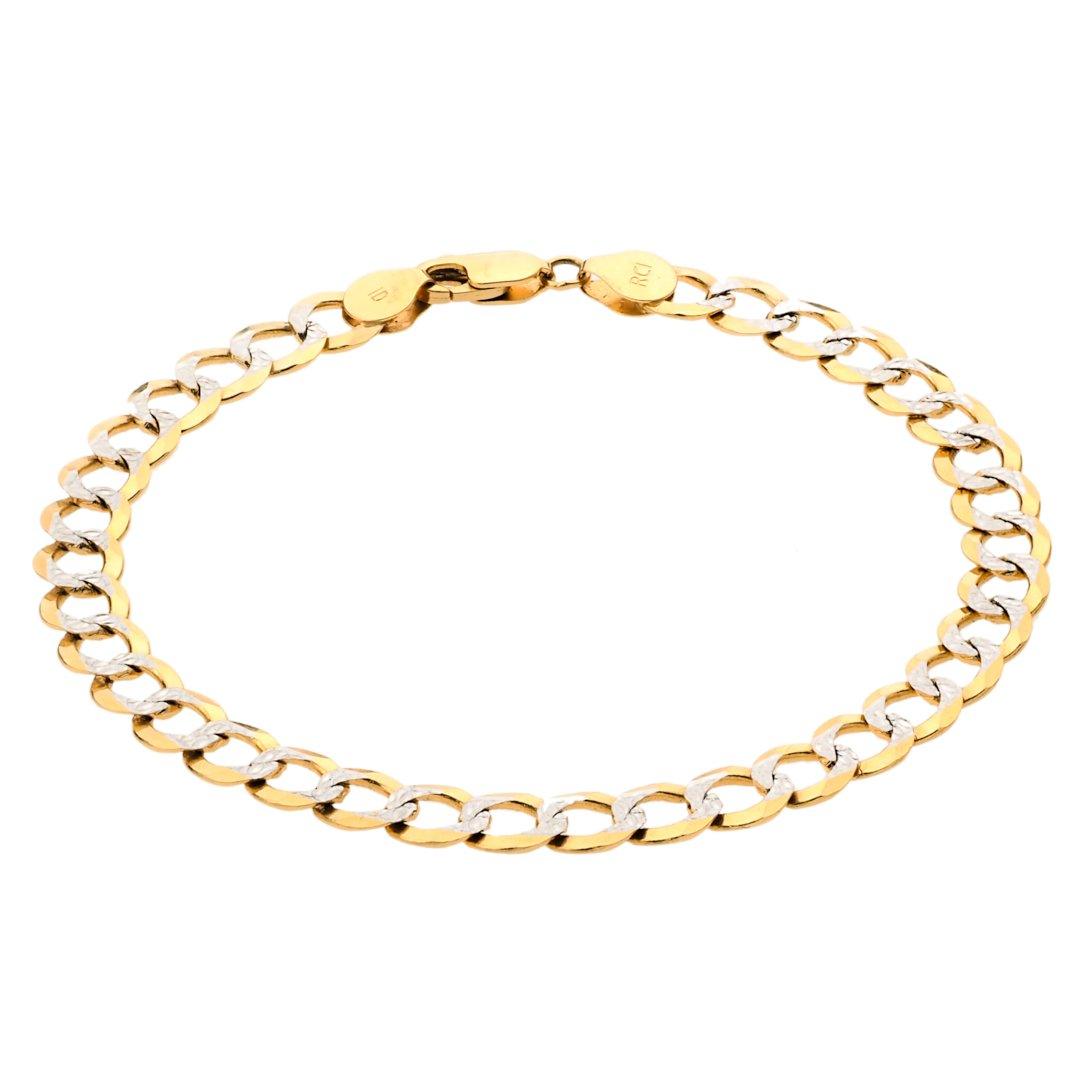 Diamond-Cut Cuban Link Bracelet in 14K Gold