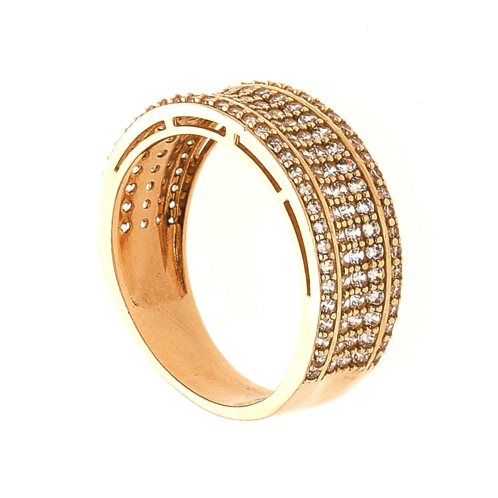 Wedding Band CZ 14K Gold