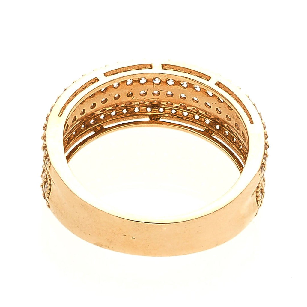 Wedding Band CZ 14K Gold