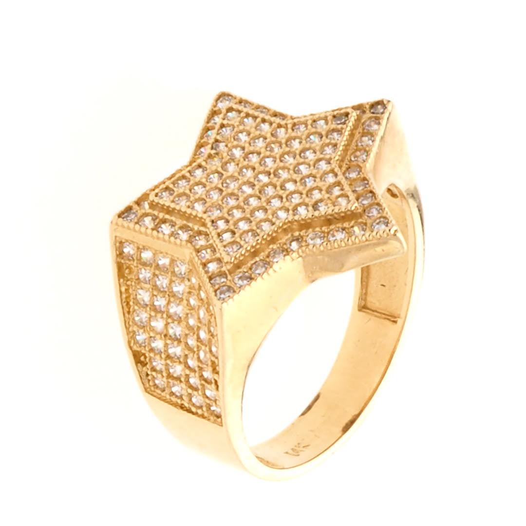 Star RIng 14K Gold & CZ