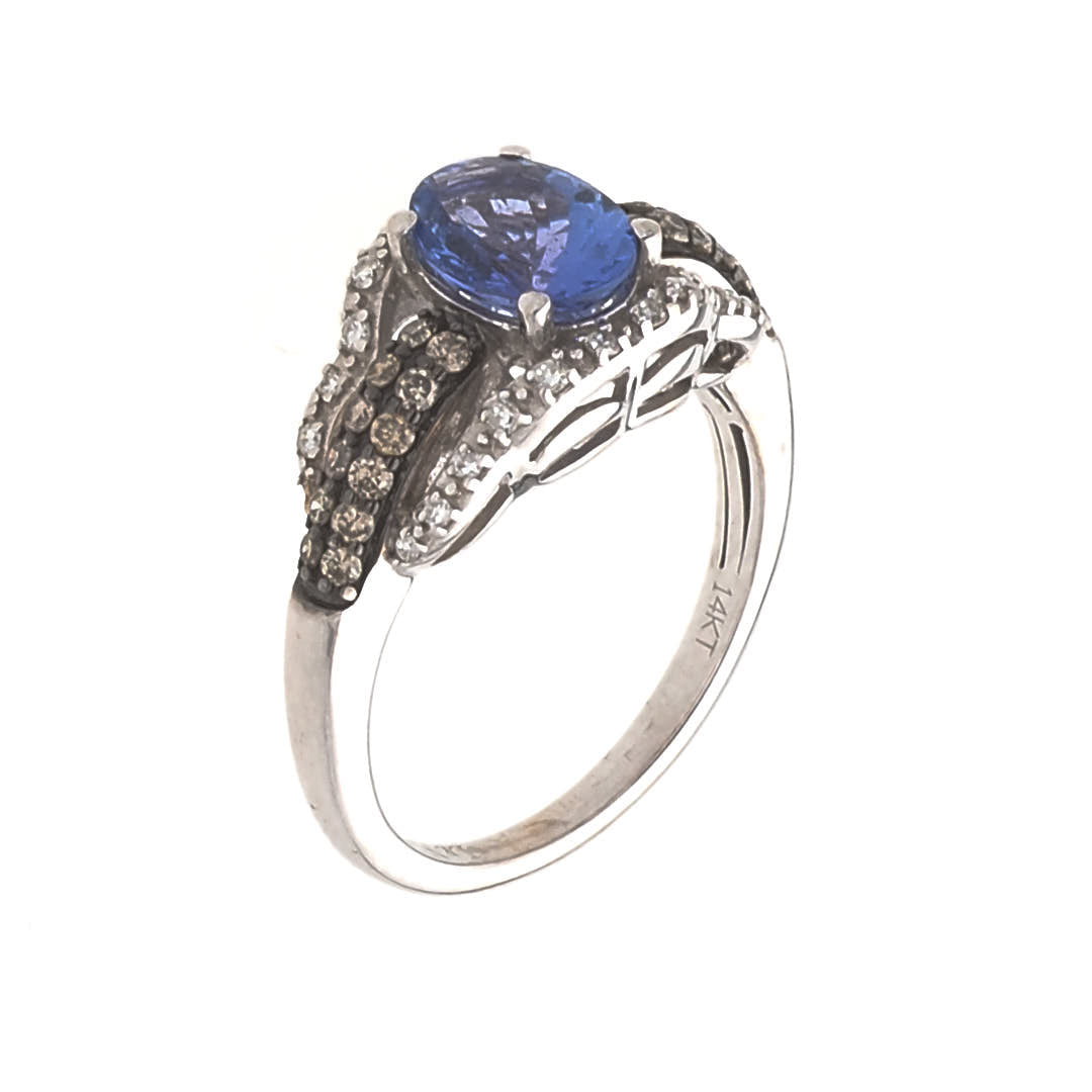 Women Ring | Hampton blue topaz Engagement Ring 14K White Gold