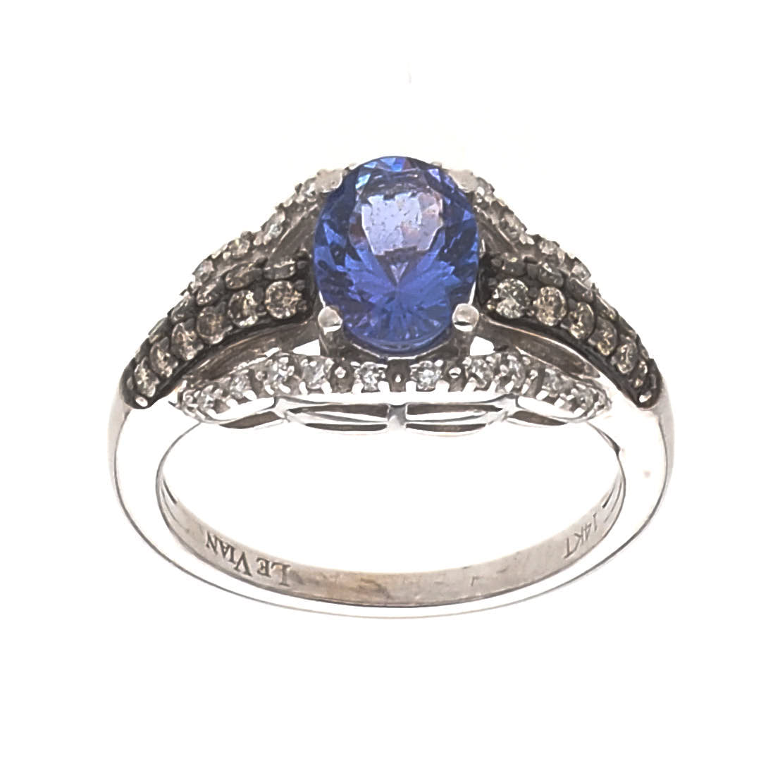 Women Ring | Hampton blue topaz Engagement Ring 14K White Gold