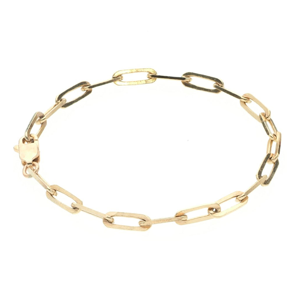 Paper Clip Bracelet 14K Gold