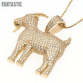 14K Gold CZ GOAT Pendant