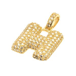Personalized Initial "H" Pendant in 14K Gold with CZ - Fantastic Jewelry NYC