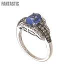 14K white gold Hampton blue topaz engagement ring