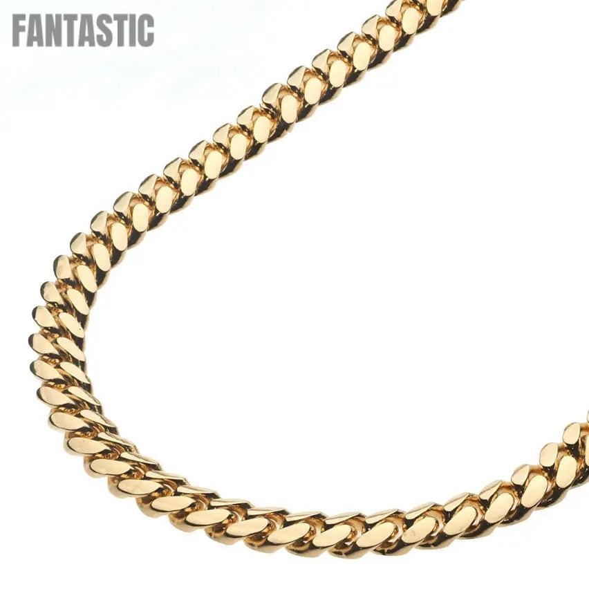 Semi-Solid Miami Cuban Link Chain 14K Gold