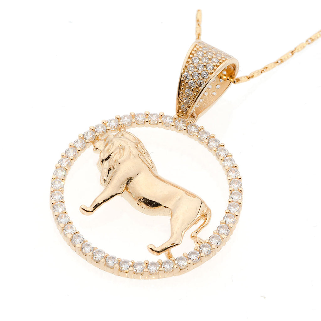 Leo Zodiac Pendant in 14K Gold