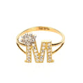 Majestuosa Elegancia: Anillo con Inicial 'M' de Corona en Oro de 14K con Circonitas - ¡Compra Ahora!