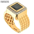 14K Gold Men’s Black Onyx CZ Ring