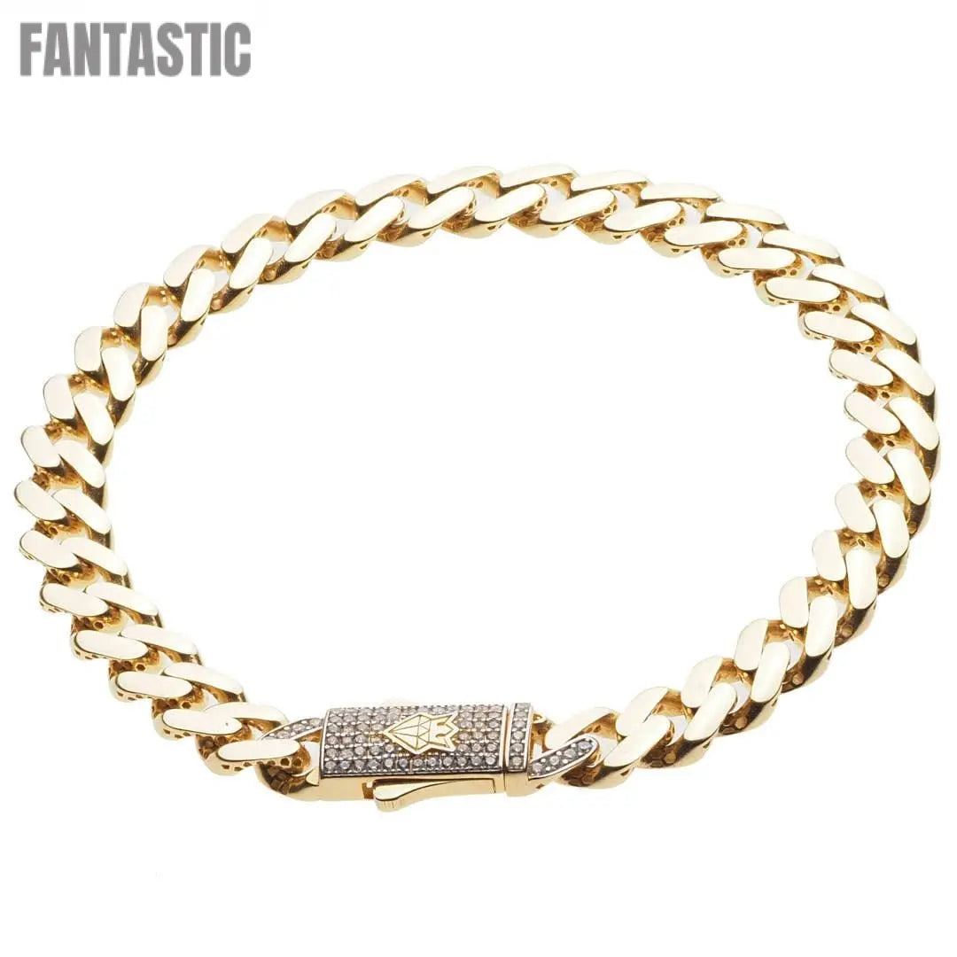 Milano Bracelet 14K Gold With Cz Iced Box