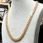 14K gold CZ Iced Monaco chain close-up