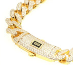 14K gold CZ Iced Monaco chain detail