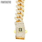 14K gold CZ Iced Monaco chain additional view