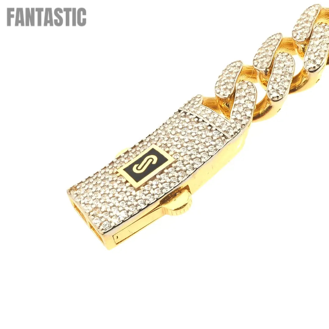 Monaco Chain Iced Out | 14K Gold With Cz Iced Out - Fantastic Jewelry NYC