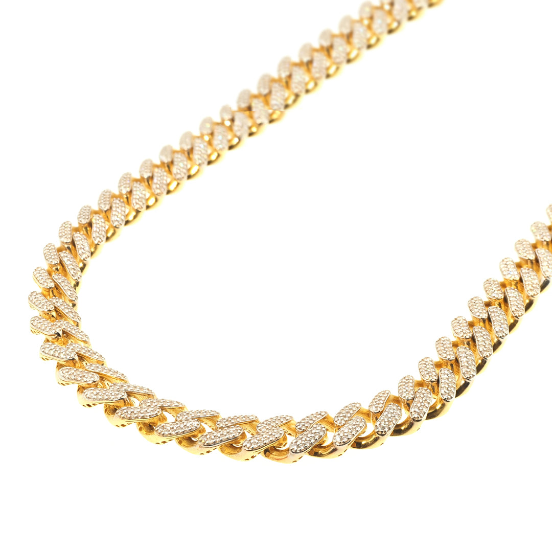 Monaco Chain Iced Out | 14K Gold With Cz Iced Out - Fantastic Jewelry NYC