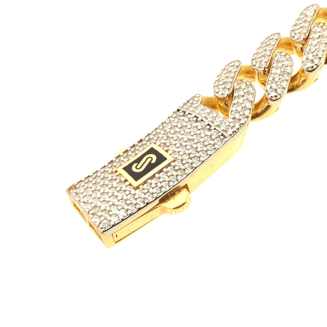 Monaco Chain Iced Out | 14K Gold With Cz Iced Out - Fantastic Jewelry NYC