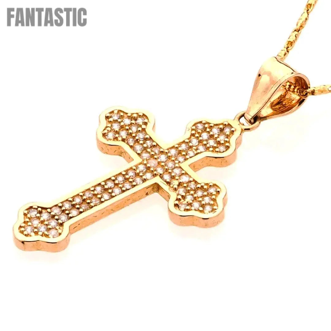 Pendant | Orthodox Cross CZ 14K YELLOW GOLD