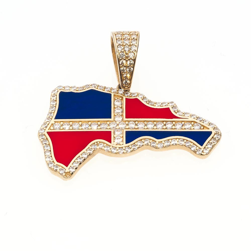 Dominican Republic Map-Flag Pendant