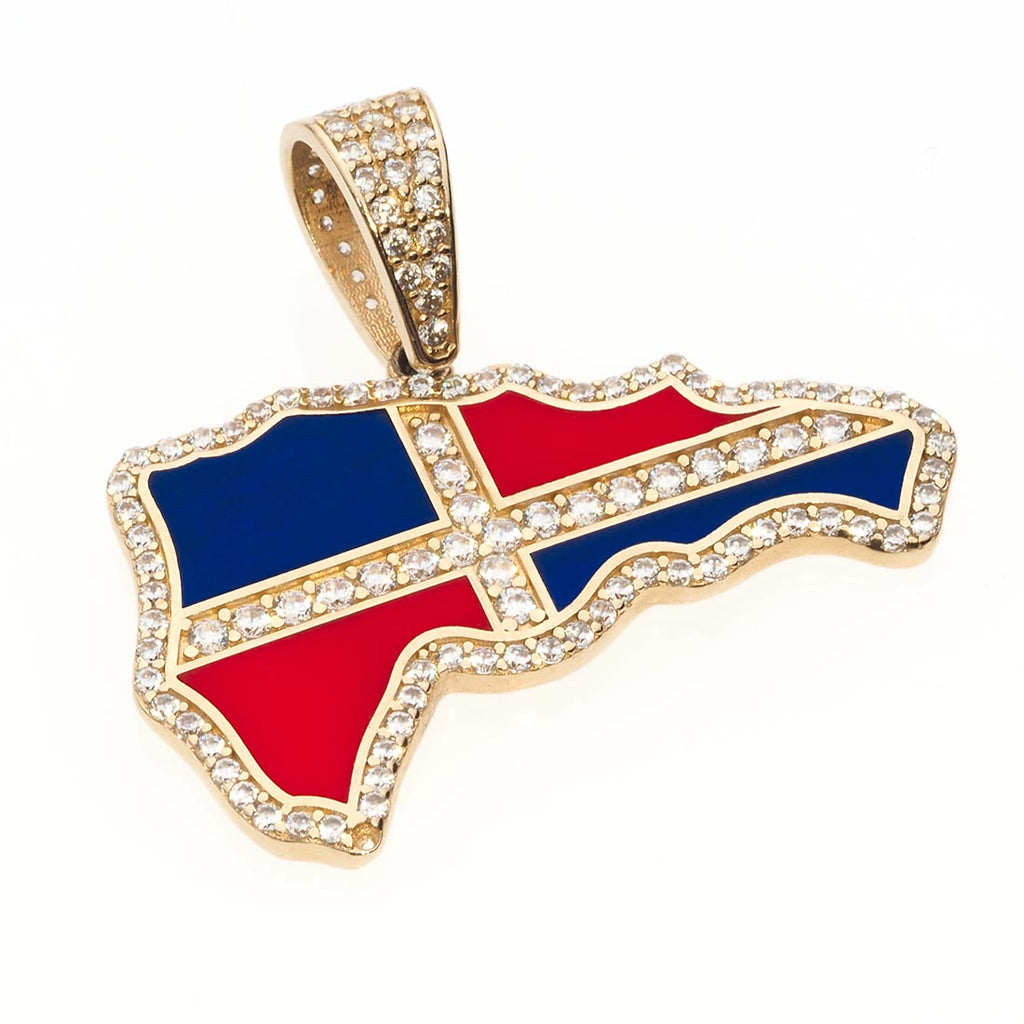 Dominican Republic Map-Flag Pendant