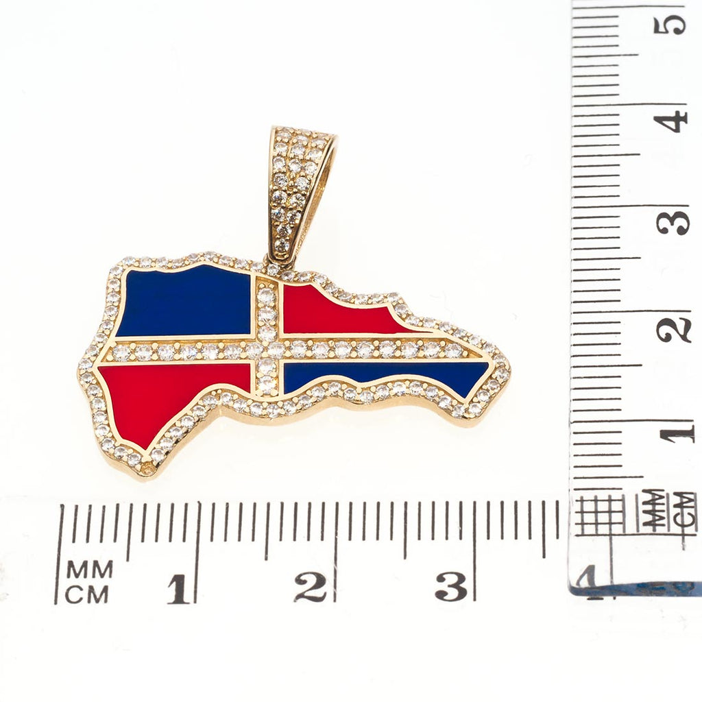 Dominican Republic Map-Flag Pendant