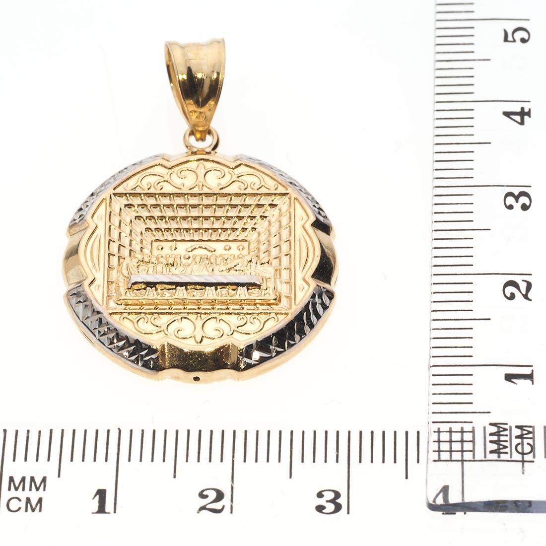 Rounded The Last Supper Pendant | 14K Gold With Cz - Fantastic Jewelry NYC