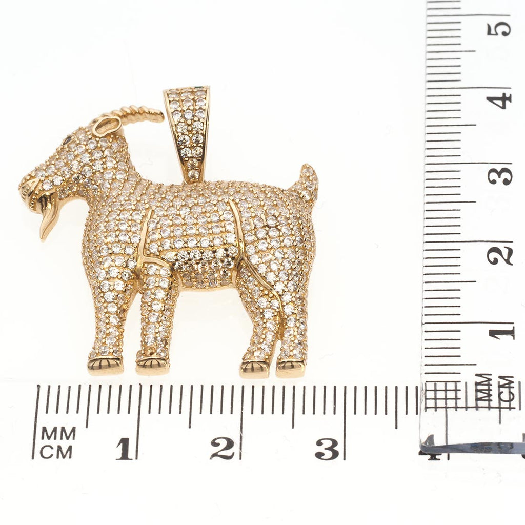 GOAT Pendant 14K Gold & Cubic Zirconia