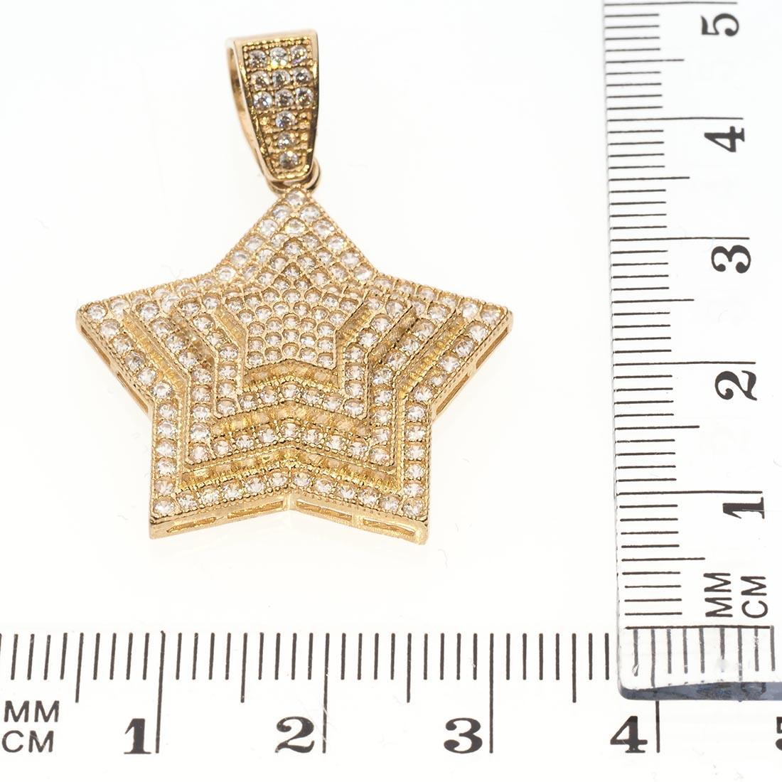 Star Pendant | 14K Gold With Cz - Fantastic Jewelry NYC