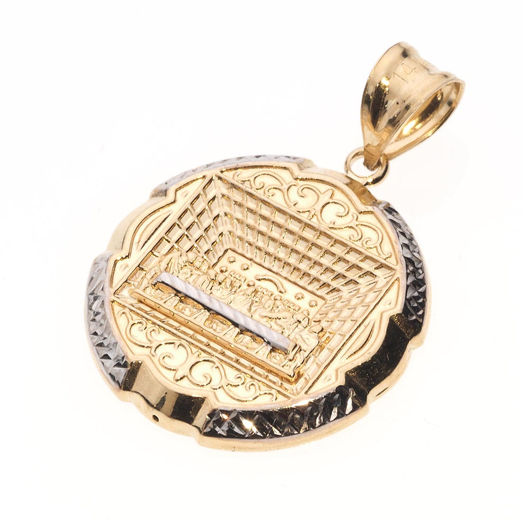 Rounded The Last Supper Pendant | 14K Gold With Cz - Fantastic Jewelry NYC