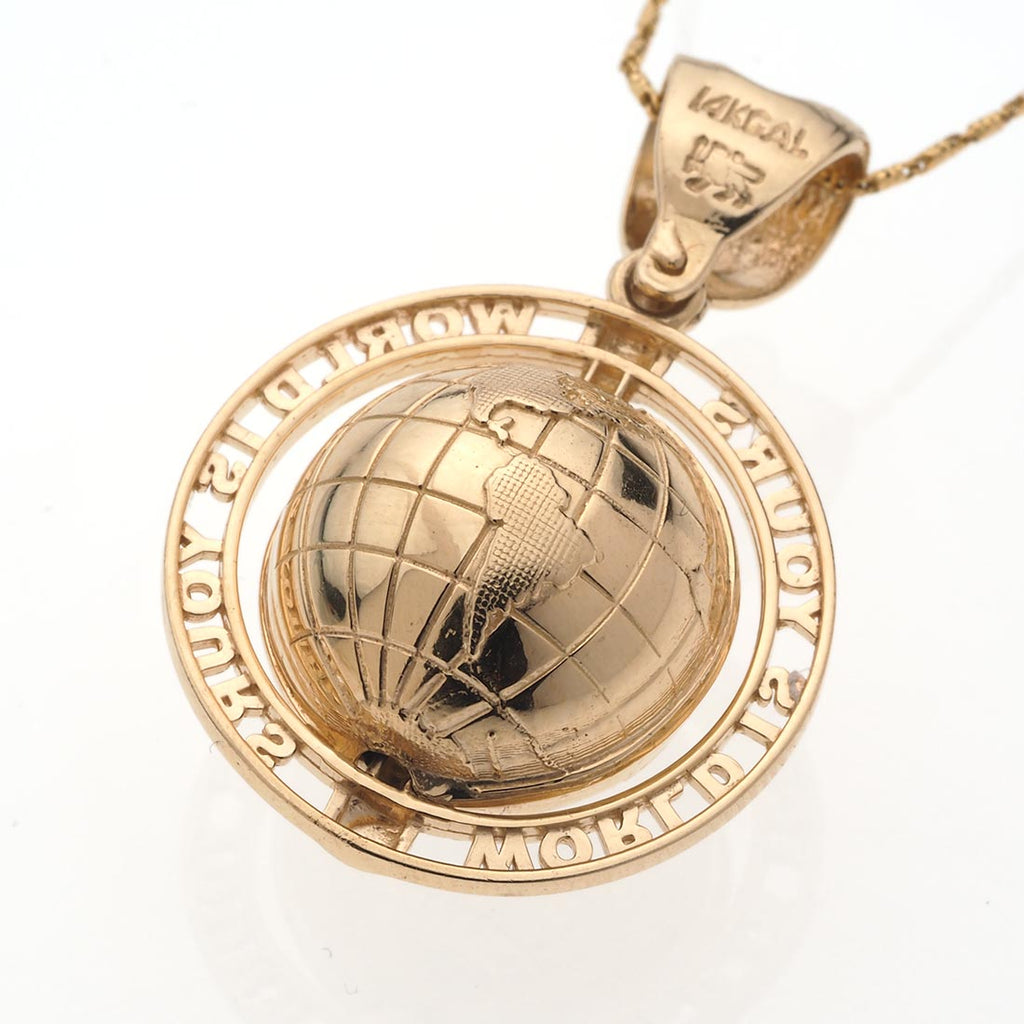 World is Yours Pendant | 14K Gold