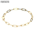 14K Gold Paper Clip Bracelet