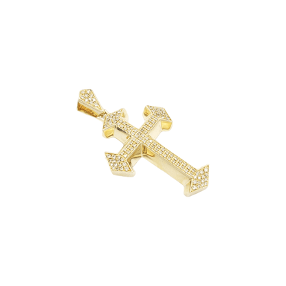 14k Arrow Diamond Cross With 0.71 Carats Of Diamonds #16157