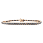 14k Rose Gold Black Diamond Tennis Bracelet #25897