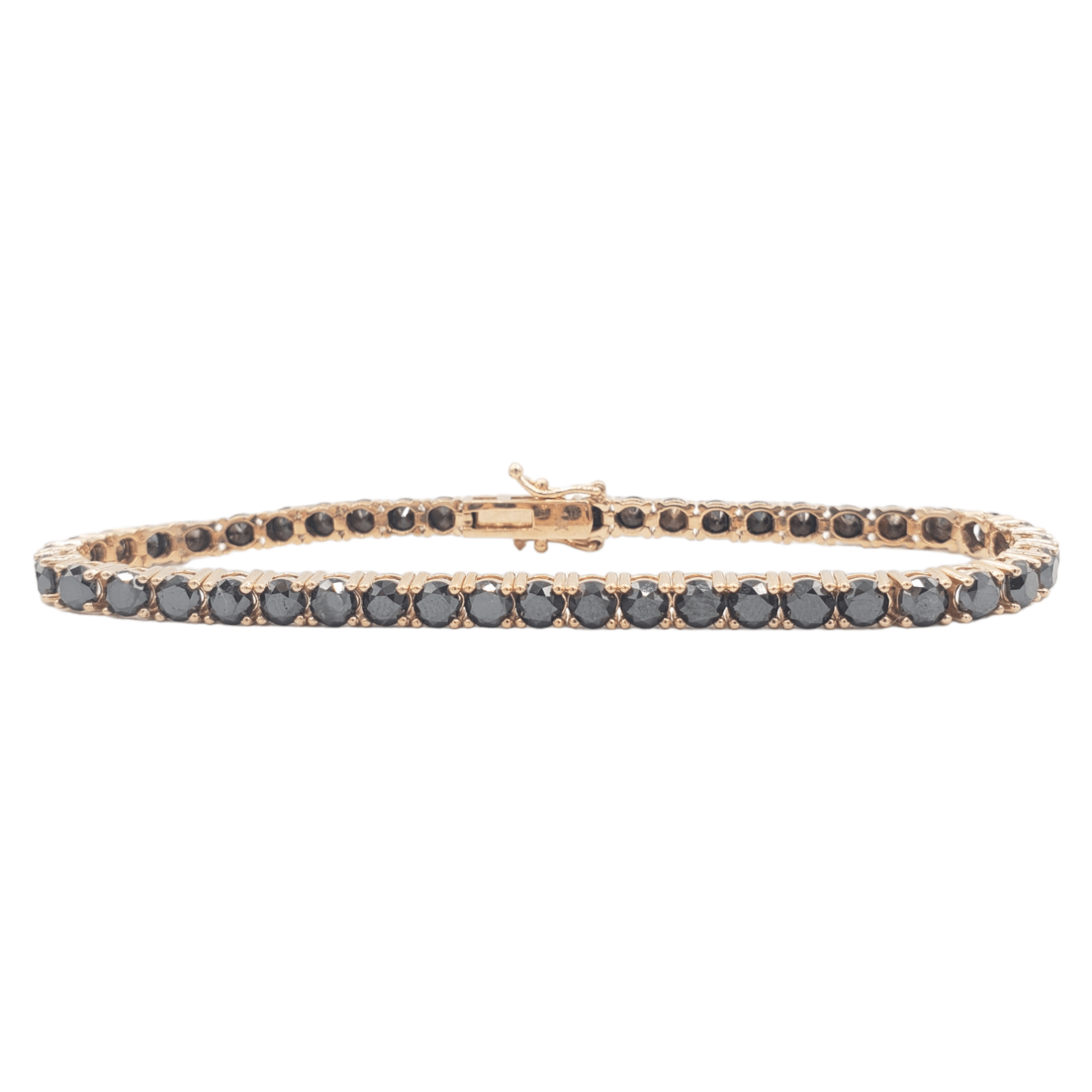 14k Rose Gold Black Diamond Tennis Bracelet #25897