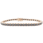 14k Rose Gold Black Diamond Tennis Bracelet #25897