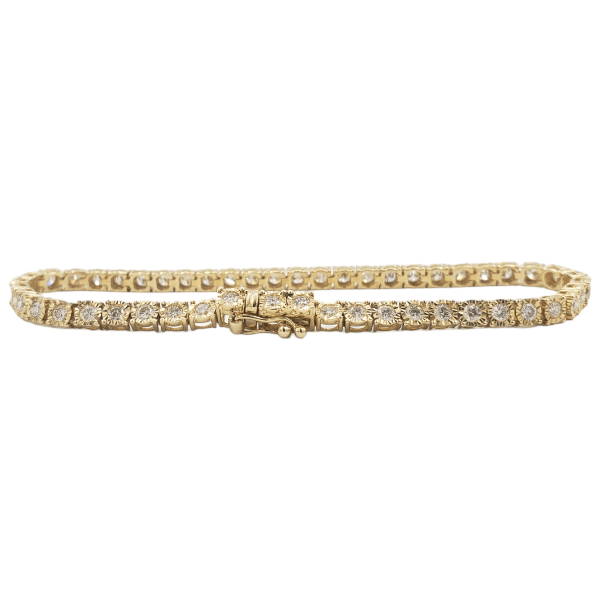 10k Illusion Cut Diamond Tennis Bracelet  With 2.76 Carats #23552