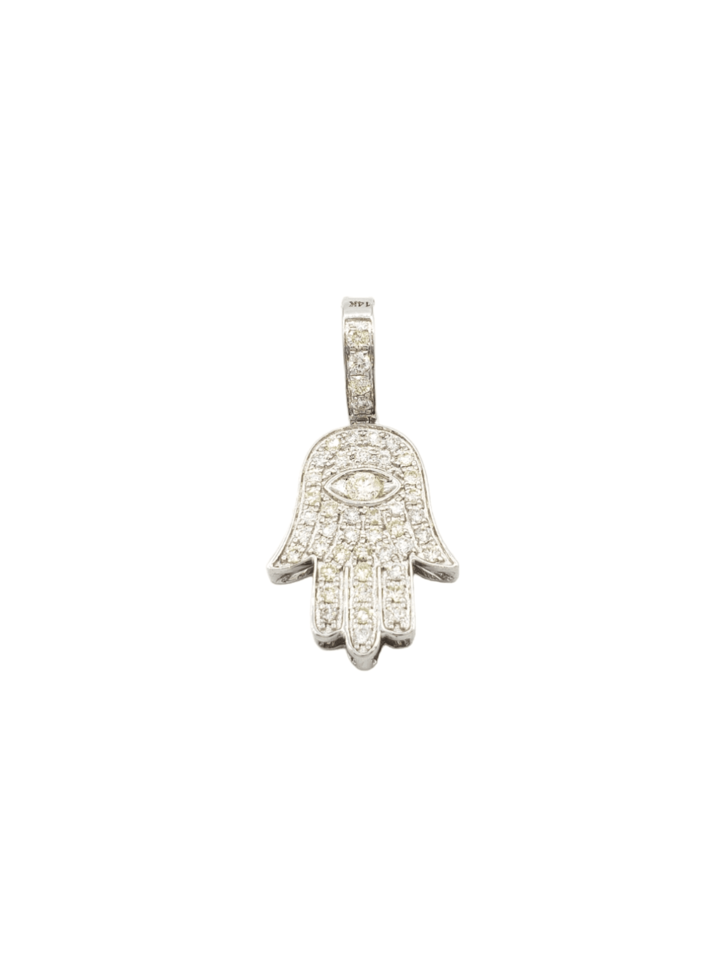 14k Eye Diamond Hamsa With 0.84 Carats Of Diamonds #13878