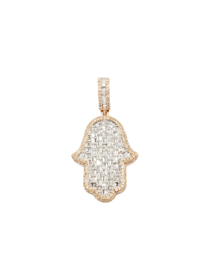 14k Baguette Diamond Hamsa With 2.63 Carats Of Diamonds #24414