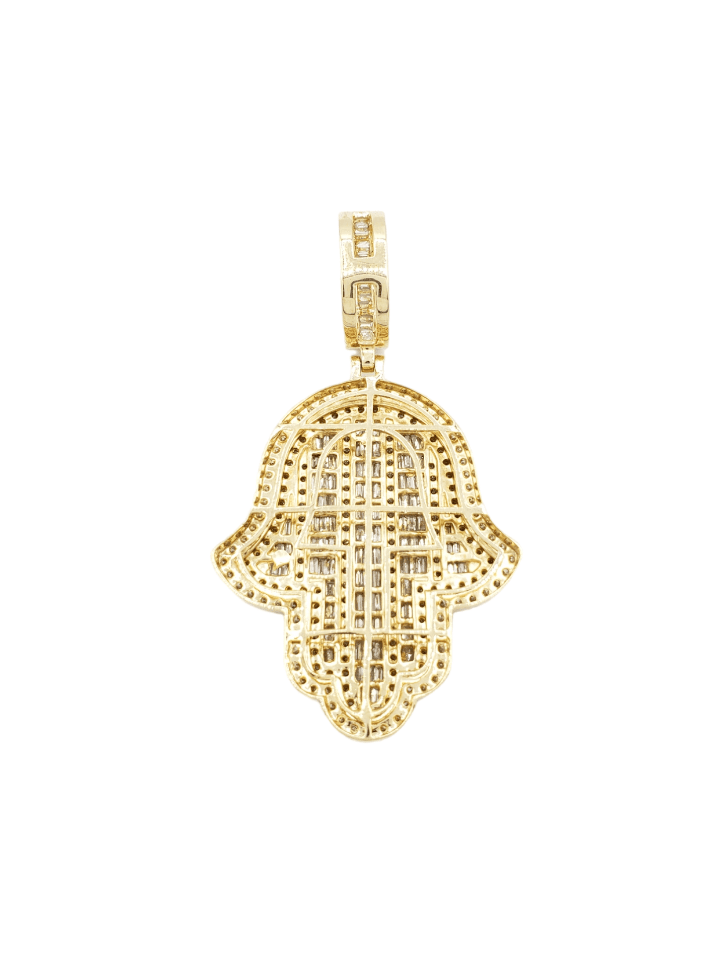 14k Baguette Diamond Hamsa With 4.57 Carats Of Diamonds #23510