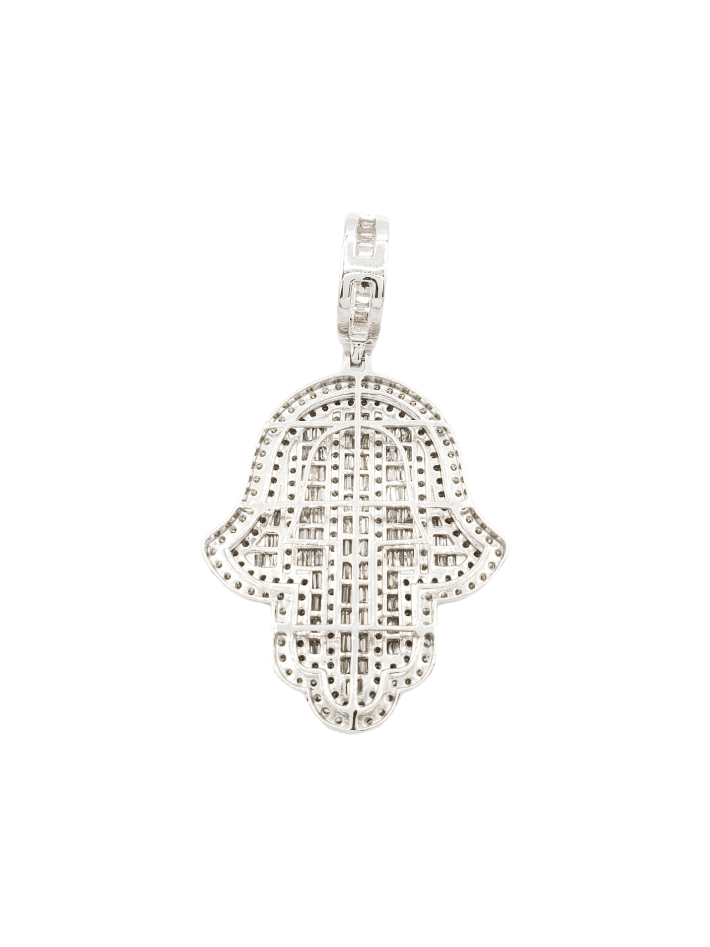 14k Baguette Diamond Hamsa With 4.57 Carats Of Diamonds #23510