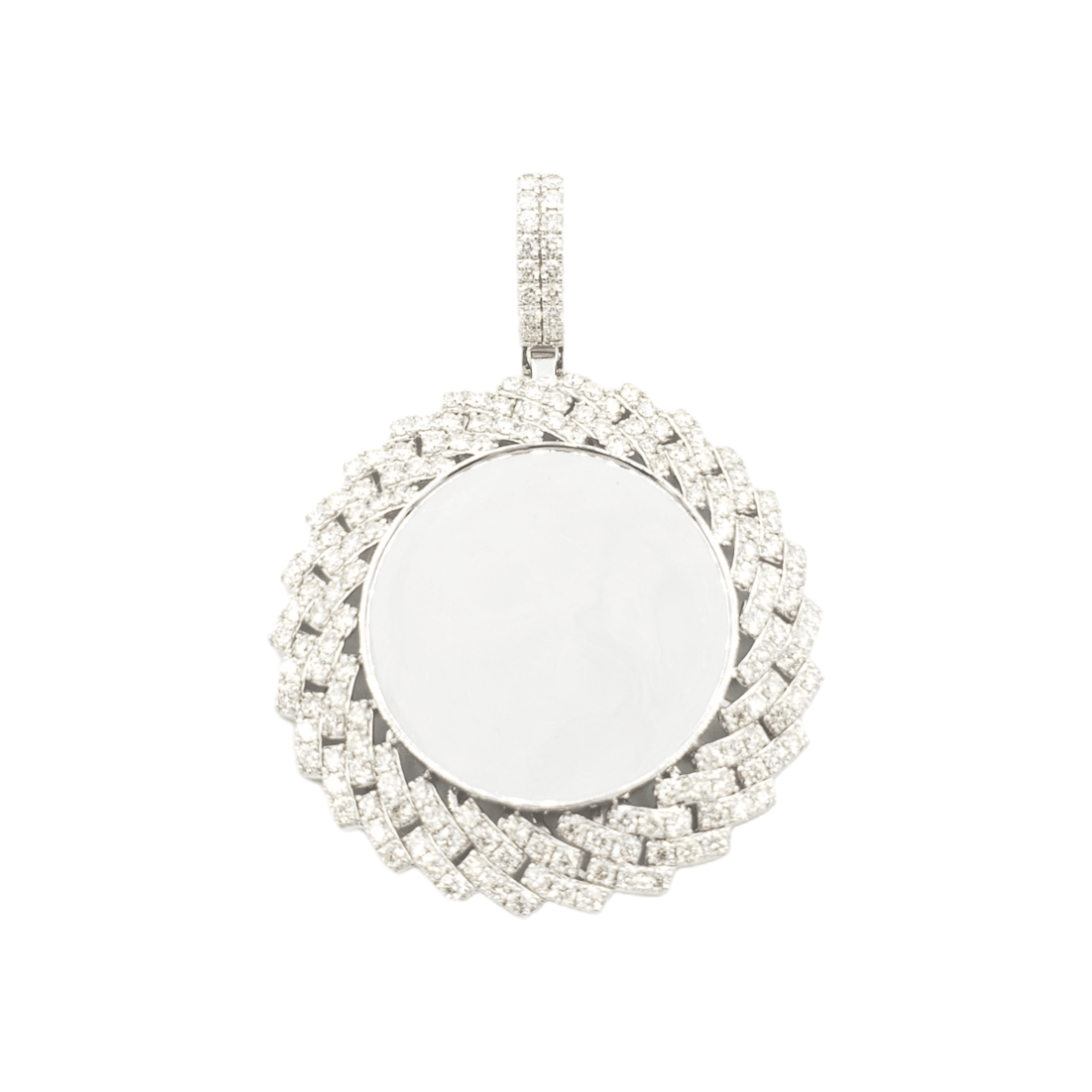 14k Cuban Diamond Picture Pendant With 3.85 Carats Of Diamonds #14560