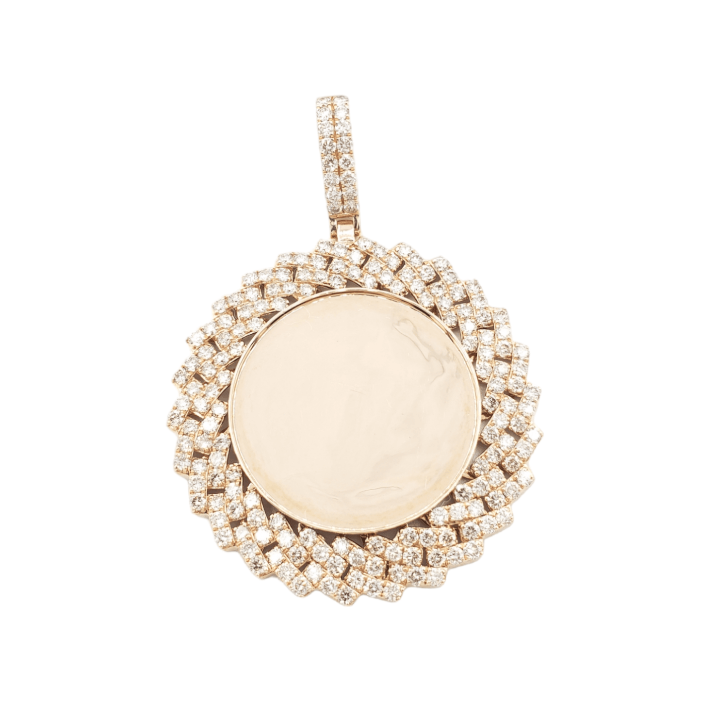 14k Cuban Diamond Picture Pendant With 3.85 Carats Of Diamonds #14560
