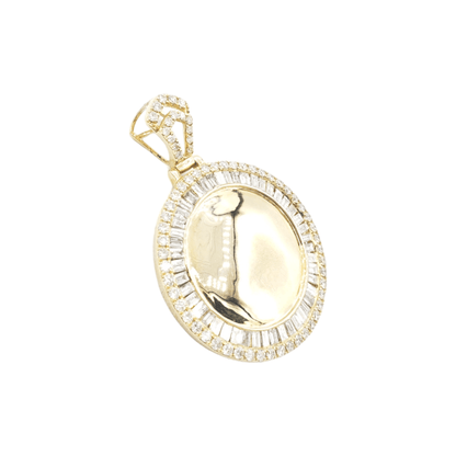 14k Baguette Diamond Picture Pendant With 4.01 Carats Of Diamonds #15090